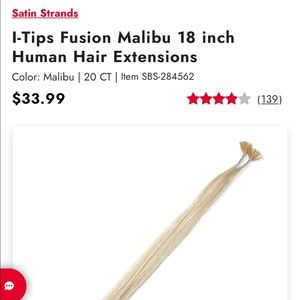 COPY - I-Tip Fusion (Malibu) 18 inch hair extensions  (20 counts)